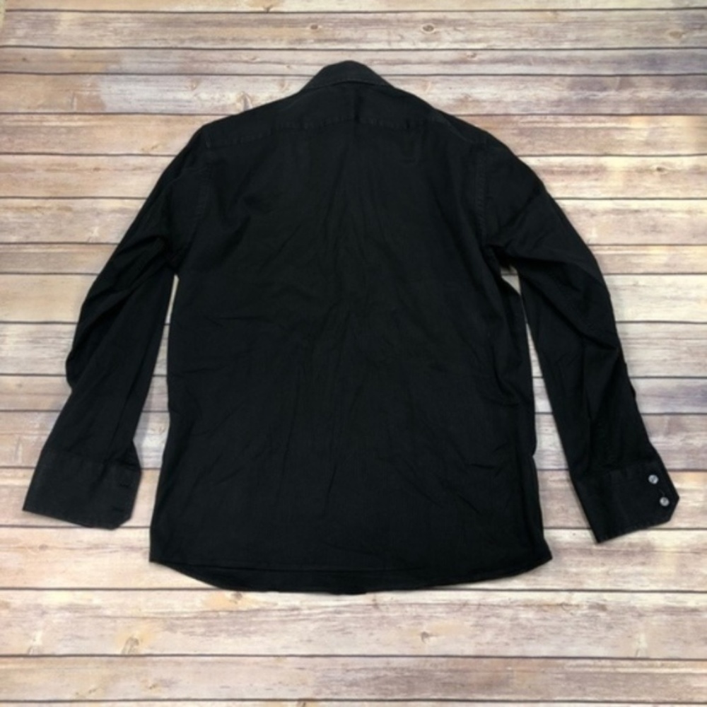 Hugo Boss Mens Button Up Black Stripe Dress Shirt - Picture 5 of 5